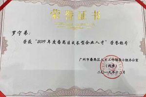 爱游戏(中国)集团CEO罗宁弟荣膺番禺区杰出产业人才奖